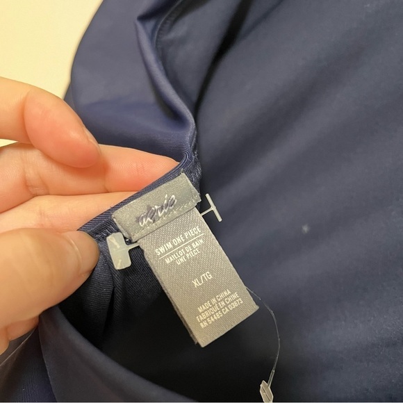 Aerie NWOT One Piece Scoop Back Navy Blue Swimsuit Size XL - Picture 4 of 11